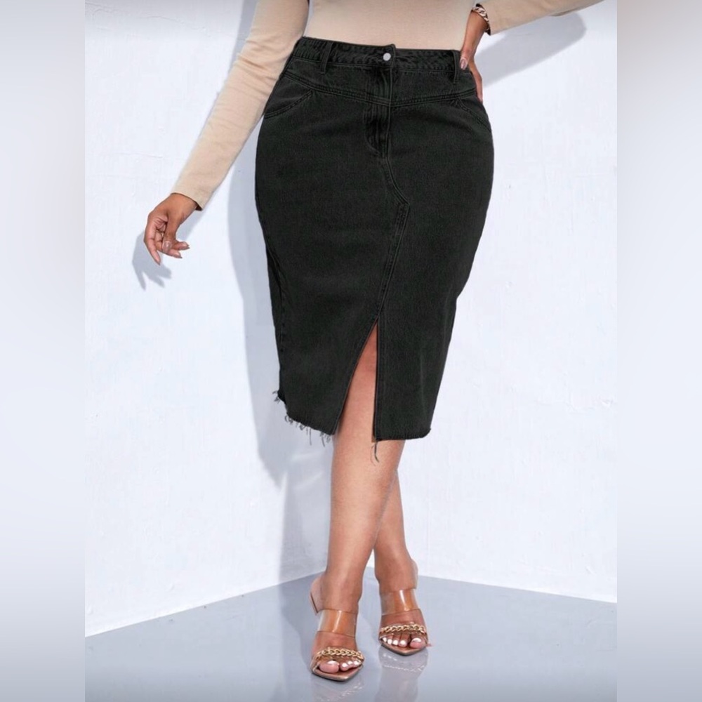 Black Denim Skirt